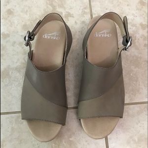 Dansko sandals. Two tone beige